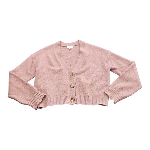 BP XS Pink Knit Button Up Long Sleeve Cardigan *flawed* - Picture 1 of 8